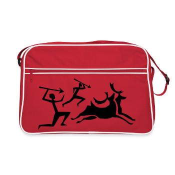 Chasseur de peintures rupestres - Sac Retro - rouge/blanc - Devant