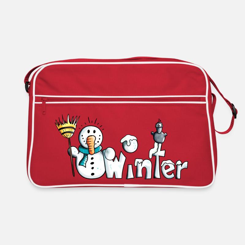 Happy Winter - Retro Tasche - Rot/Weiß