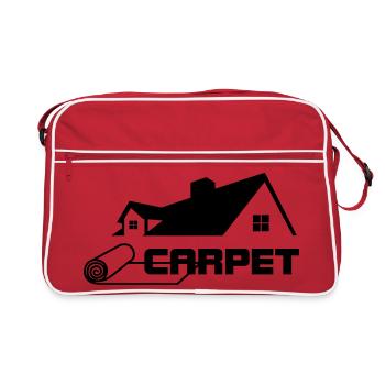 Carpet rolls logo with house - Retro Bag - red/white - Front
