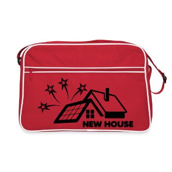 Agent immobilier maison neuve panneaux solaires - Sac Retro - rouge/blanc - Devant