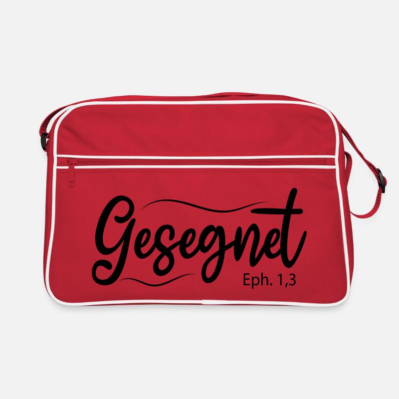 Gesegnet, Bibelvers Retro Tasche