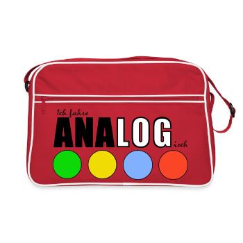 ANALOGisch - Retro Tasche - Rot/Weiß - Vorne