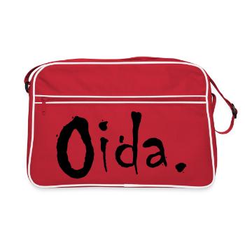 Oida österreich Mundart Dialekt - Retro Tasche - Rot/Weiß - Vorne