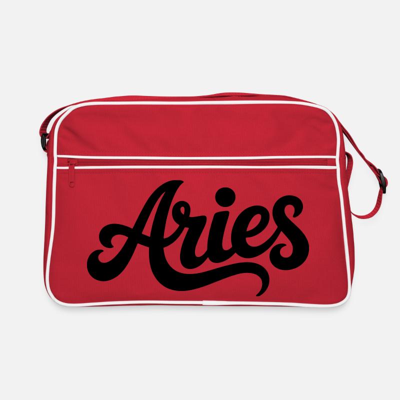 Widder - Sternzeichen Design - Retro Tasche - Rot/Weiß