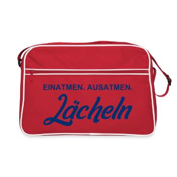 Inhale - Exhale - Smile - Retro Bag - red/white - Front