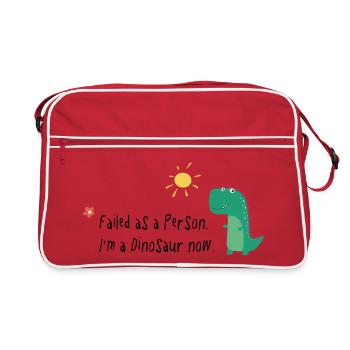 Échoué en tant que personne – Je suis un dinosaure maintenant - Sac Retro - rouge/blanc - Devant