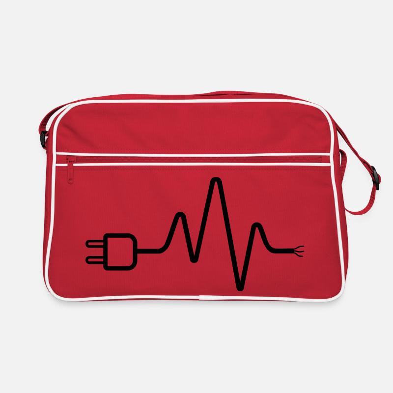Electrician ECG Plug Cable Heartbeat Retro Bag