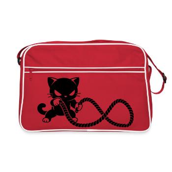 Chat de fitness avec motif de corde de combat - Sac Retro - rouge/blanc - Devant