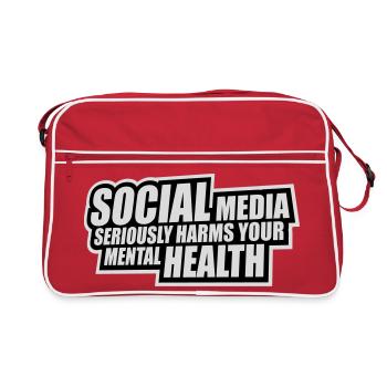 Les réseaux sociaux nuisent sérieusement à la santé mentale selon les affirmations - Sac Retro - rouge/blanc - Devant