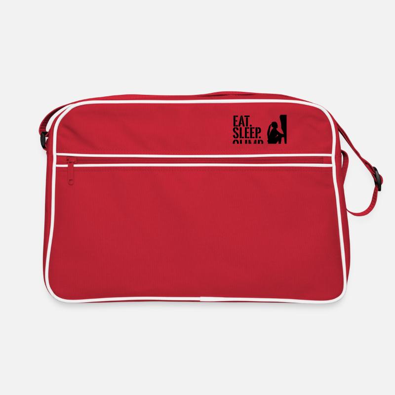 Eat sleep climb repeat grafic desing klettern gift - Retro Tasche - Rot/Weiß