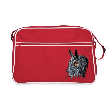 Uhu /Bubo Bubo/Owl - Retro Bag - red/white - Front