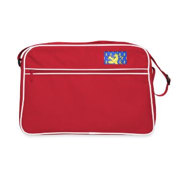 Blason de la Franche-Comté avec fond transparent - Sac Retro - rouge/blanc - Devant