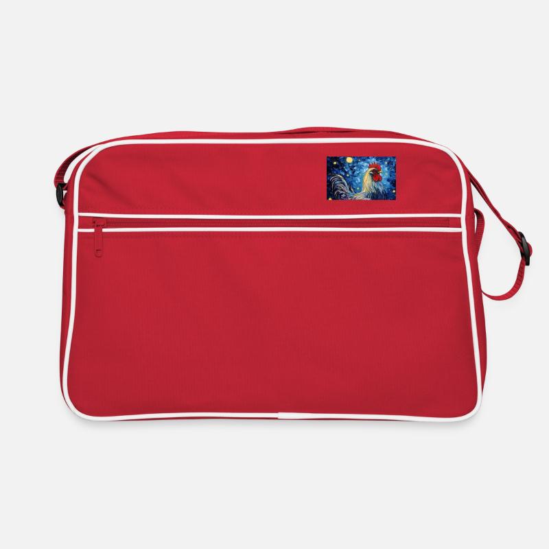 Rooster, Van Gogh, Starry Night, Animal, Chicken Retro Bag
