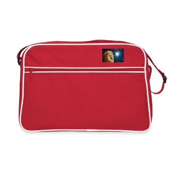 Lion, Van Gogh, Nuit Étoilée, Animal, Lions - Sac Retro - rouge/blanc - Devant