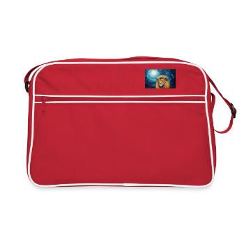 Lion, Van Gogh, Nuit Étoilée, Animal, Lions - Sac Retro - rouge/blanc - Devant