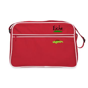 Eiche Baum - Retro Tasche - Rot/Weiß - Vorne
