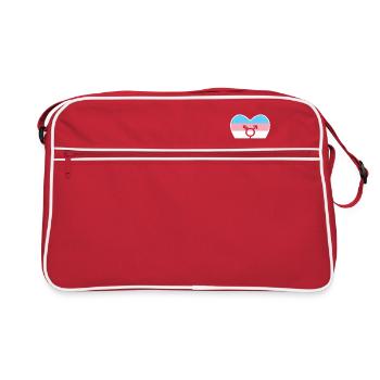 Transgender heart - Retro Bag - red/white - Front