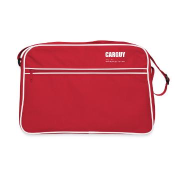 Carguy Car Guy Definition Getriebekopf Petrolhead - Retro Tasche - Rot/Weiß - Vorne