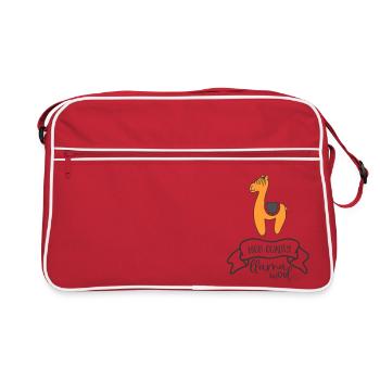 LAMA LAMA LAINE ALPAGA ANIMAUX MIGNONS MOTIFS MIGNONS - Sac Retro - rouge/blanc - Devant