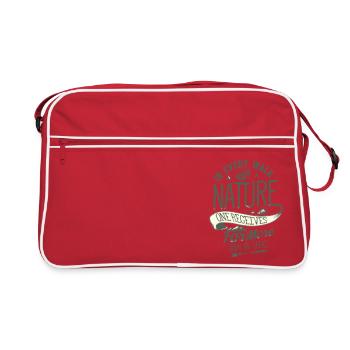 NATUR LAUFEN SPAZIERGANG WANDERN GEHEN LAUF MOTIV - Retro Tasche - Rot/Weiß - Vorne