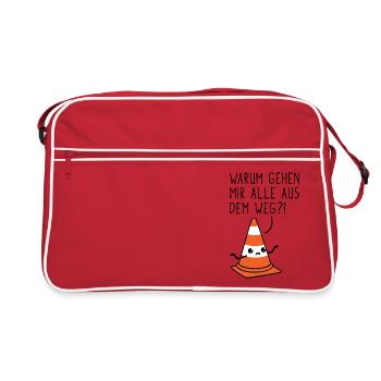 Einsame Pylone - Retro Tasche - Rot/Weiß - Vorne