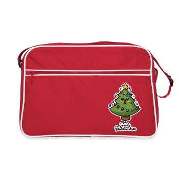 Weihnachtsbaum - Retro Tasche - Rot/Weiß - Vorne