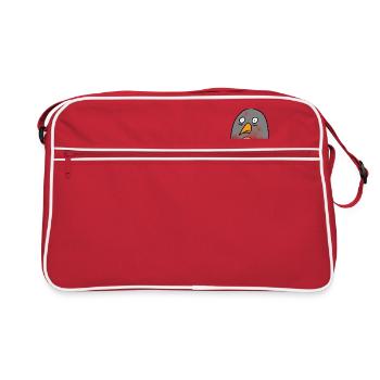 Splatter Pinguin - Retro Tasche - Rot/Weiß - Vorne