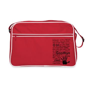 Goodbye and Hello in Various Languages - Retro Bag - red/white - Front