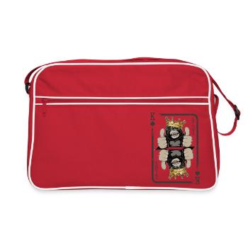 Apes of Spades Gorilla King Map Monkey Gift - Retro Bag - red/white - Front