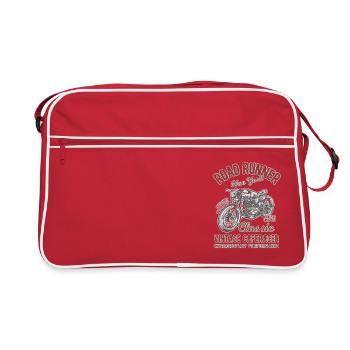 RACE RIDER BIKES CAFERACER BIKER MOTORCYCLE MOTIF - Retro Bag - red/white - Front