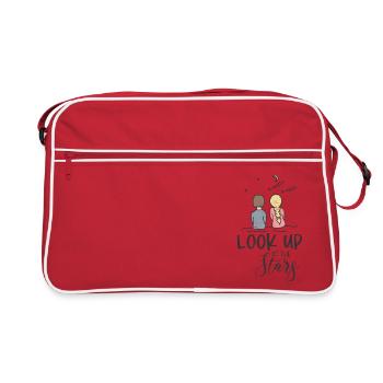 STARS STARS UNIVERSE UNIVERSE ROCKET EARTH MOTIF - Retro Bag - red/white - Front