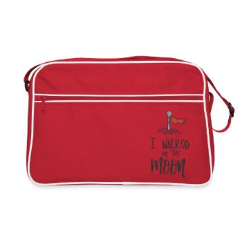 MOON PLANET UNIVERSE PLANET ASTRONAUT MOTIFS - Retro Bag - red/white - Front