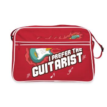 I PREFER THE GUITARIST - Retro Bag - red/white - Front