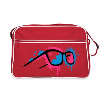3D glasses in graffiti style - Retro Bag - red/white - Front