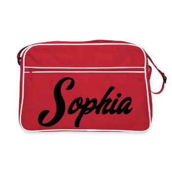 Name Sophia Abstrakte geometrische Linienkunst - Retro Tasche - Rot/Weiß - Vorne