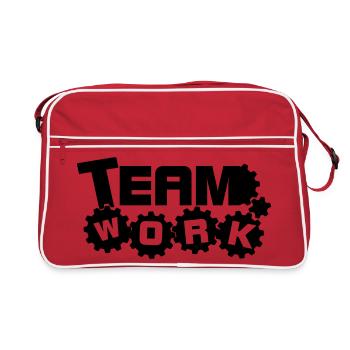 Travail d’équipe 1 - Sac Retro - rouge/blanc - Devant