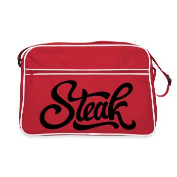steak, butcher, meat eater - Retro Bag - red/white - Front