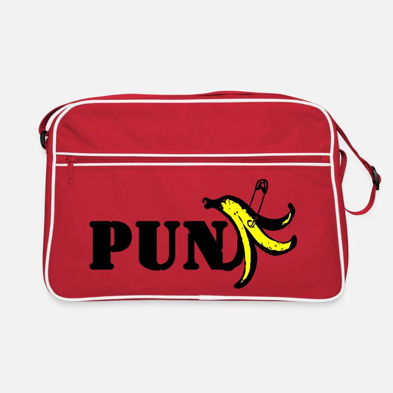 Punk Banane The Monkey Dance - Retro Tasche - Rot/Weiß