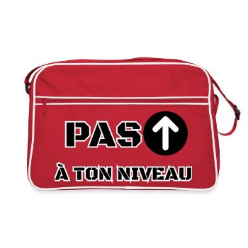 PAS À TON NIVEAU - Sac Retro - rouge/blanc - Devant