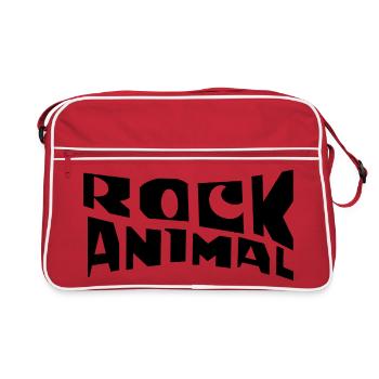 Typographie des animaux rocheux design du logo - Sac Retro - rouge/blanc - Devant