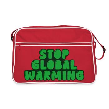 Arrêter le réchauffement climatique - Sac Retro - rouge/blanc - Devant