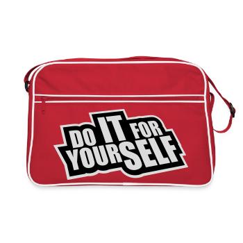 Citation inspirante sur l’amour de soi « Faites-le pour vous-même » - Sac Retro - rouge/blanc - Devant
