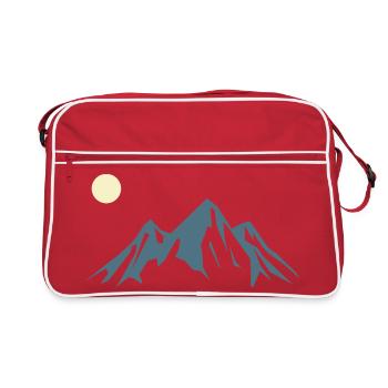 Lever de soleil en silhouette de montagne - Sac Retro - rouge/blanc - Devant