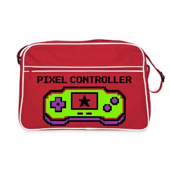Pixel Controller Logo Graphic - Retro Bag - red/white - Front