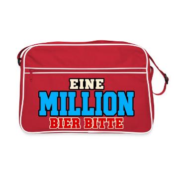 Million Bier - Retro Tasche - Rot/Weiß - Vorne