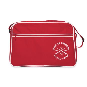 VINTAGE SURFER SPIRIT SURFING BOARDER BEACH MOTIFS - Retro Bag - red/white - Front