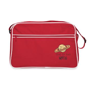 OUT WORLD AWAY EARTH SATURN PLANET UNIVERSE PLANETS - Retro Bag - red/white - Front