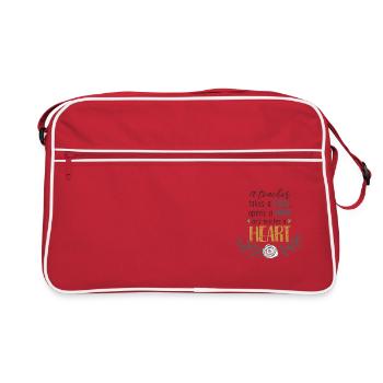 LEHRER LEHRERIN HAND OFFEN GEIST HERZ GESCHENK - Retro Tasche - Rot/Weiß - Vorne