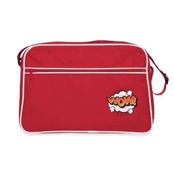 WOW COMIC COMICSTYLE GRAFFITI 80s MOTIF CADEAU - Sac Retro - rouge/blanc - Devant