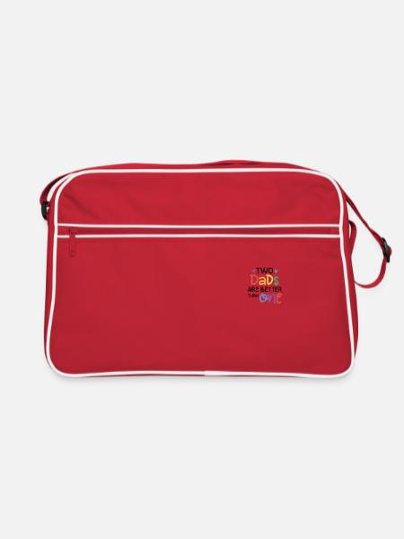 FATHERS ARE BETTER THAN A PAPA LGBT MOTIF SAYING - Retro Bag - red/white